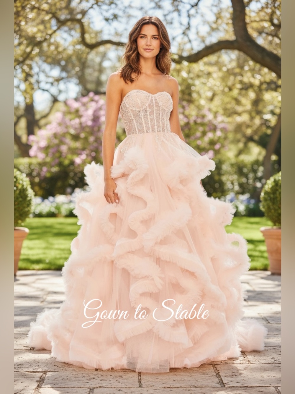 Mac Duggal Ruffle Skirt Strapless Dress